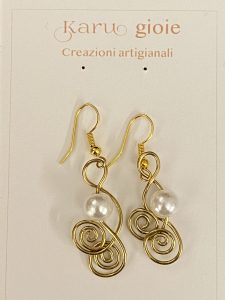 orecchini spirali perla