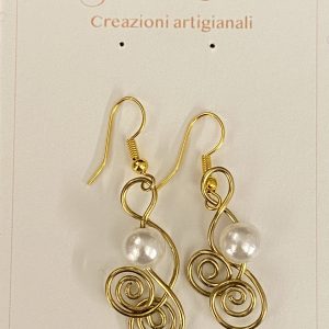 orecchini spirali perla
